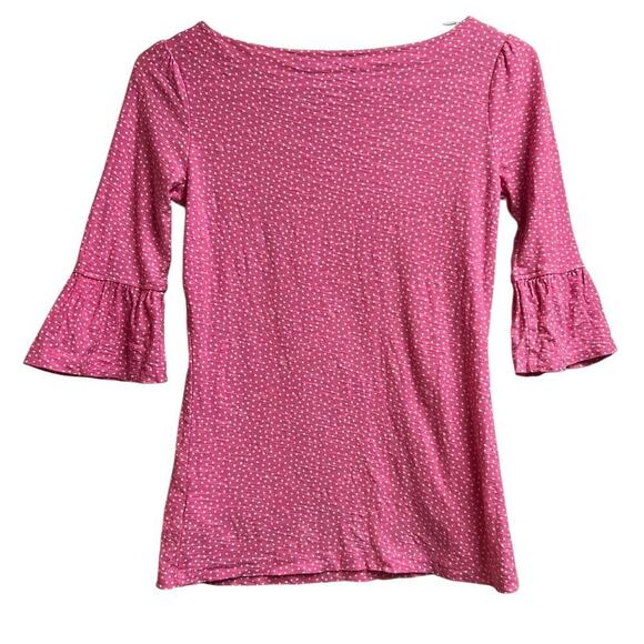 Lilly Pulitzer Pink White Polka Dots Cotton Top XS - Picture 7 of 7